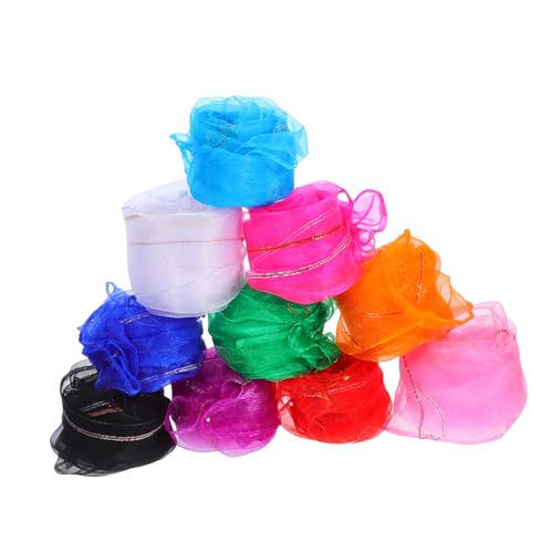 OFFIGAM 10 Stück Tanzschals aus Weichem Chiffon für Bühnenaufführungen Bunten Farben für Kindergarten und Jonglieraktivitäten von OFFIGAM