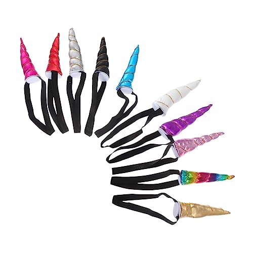 OFFIGAM 10 Stück Teiliges Einhorn Haarreifen Festliche Kopfbedeckungen für Halloween Partys Geeignet für Erwachsene Kreative Dekoration für Gruppenfotos Zufällige Farbe Zufällige Farbe von OFFIGAM