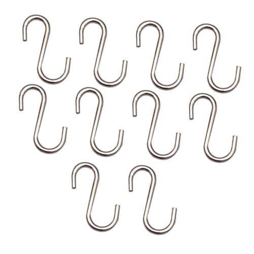 OFFIGAM 10 Stück Teiliges Mini S Haken aus Silberne Puppenhaus Haken für Puppenküche Vielseitig Einsetzbar zum Aufhängen von Miniatur Küchenutensilien Sicher mit Glatten Kanten zur von OFFIGAM
