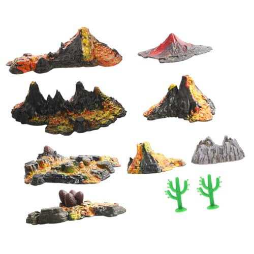 OFFIGAM 10 Stück Teiliges Vulkanmodell aus Robustem Kunststoff Detailgetreue Miniatur Vulkane für Sandtisch Aquarium Wohn und Bürodekoration Langlebig Realistische Vulkanlandschaft von OFFIGAM