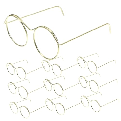 OFFIGAM Puppendekorationen 10 Stück Miniaturbrillen Mit Metallrahmen Ohne Gläser Zum Basteln Und Rollenspielen von OFFIGAM