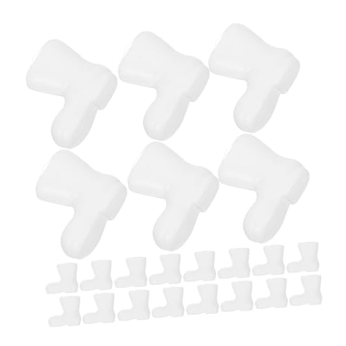 OFFIGAM 100 Stück Teiliges Mini Weihnachtsmann Stiefel Weiß Miniatur Puppenhaus Deko DIY Bastel Zubehör Traditionelles Design Tragbar Festlicher Charme für Tisch und Regal von OFFIGAM