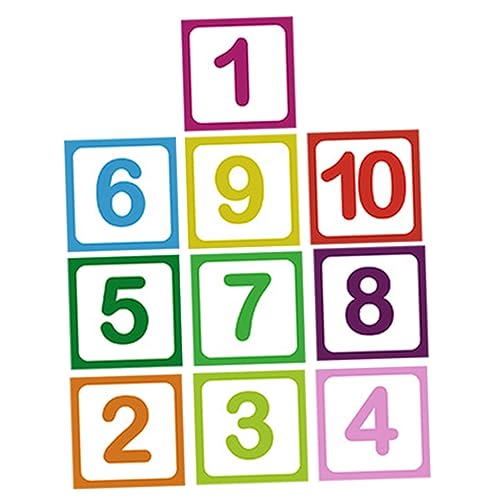 OFFIGAM 10blätter Bunte Zahlen Fußbodenaufkleber Für Kinderzimmer Abnehmbare Selbstklebende Sticker Für Spielzimmer Kindergarten Und Wohnzimmer rutschfest Und Wasserfest von OFFIGAM