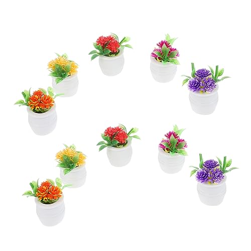 OFFIGAM 10 Stücke Miniatur Bonsai Puppe Topfpflanzen Lebendige Kunststoff Dekorationen von OFFIGAM