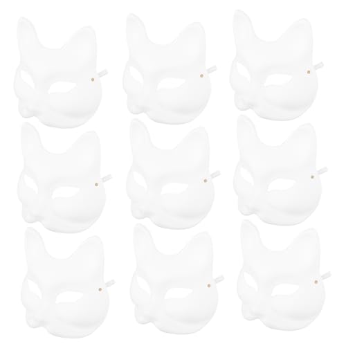 OFFIGAM 10Stücke DIY Fuchsmaske für Halloween Handgemachte Maskerade Bemalbare Pappmaske für Kostümpartys Kreative und Einzigartige OFFIGAM 10Stücke DIY Fuchsmaske für Halloween Handgemachte Maskerade Bemalbare Pappmaske für Kostümpartys Kreative und Einzigartige von OFFIGAM