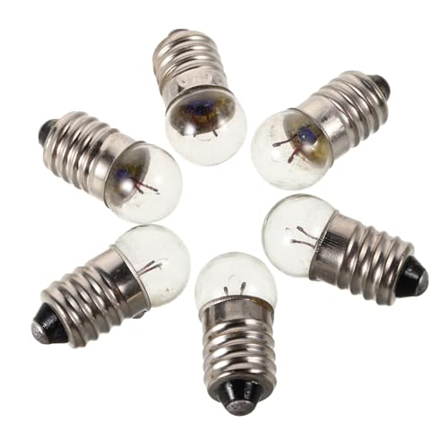 OFFIGAM 12 Stück Taschenlampe Kleine Elektrische Perlen Blitzlichtbirnen Mini Glühbirnen Ersatzbirne Taschenlampen Ersatz Taschenglühbirne Winzige Glühbirnen Glas Transparent von OFFIGAM