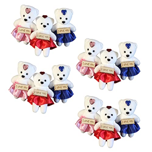OFFIGAM 12 Stück Zubehör Für Kurze Samt Bären DIY Liefert Cartoon Bär Ornament Heimdekorationen Kranzverzierung Blumenstrauß Ornament Foto -Requisiten Lieferungen Für Blumenarrangements von OFFIGAM