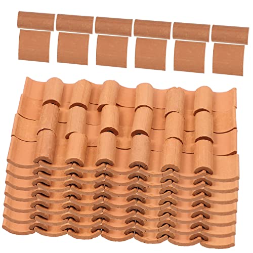 OFFIGAM 120Stücke Miniaturdachfliesen Kreative Mikrodachziegel für DIY Zubehörteile für Miniaturhäuser und Gartenszenen für Dekoration und Modellbau von OFFIGAM