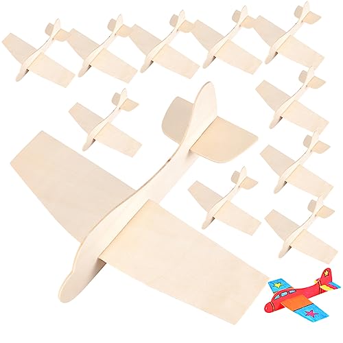 OFFIGAM 12stücke Teiliges Holzflugzeug-modellset Zum Basteln Bausatz Für Kreative Aktivitäten Und Sicher Und Einfach Zusammenzubauen Fördert Die Geschicklichkeit Und Kreativität von OFFIGAM