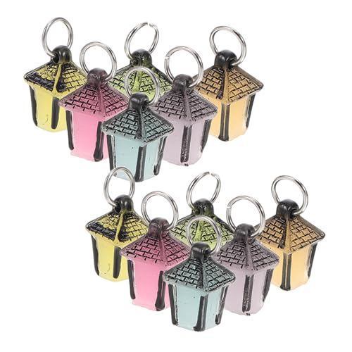 OFFIGAM 12st Leuchtende Mikrolandschaftsornamente Laterne Kleiner Mülleimer Mit Deckel DIY-Handwerk Bastelzubehör Selber Machen Schaufensterschmuck Fotorahmen Ornamente Harz von OFFIGAM