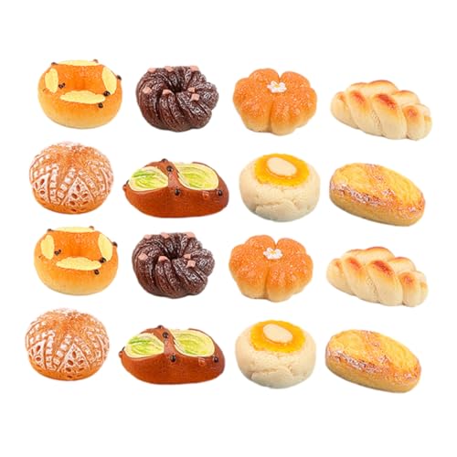 OFFIGAM 18 Stücke Miniatur Simulationsbrot Modell für Puppenhaus Realistisches Harz Brot Spielzeug Dekoration für Küchen und Fotorequisiten von OFFIGAM