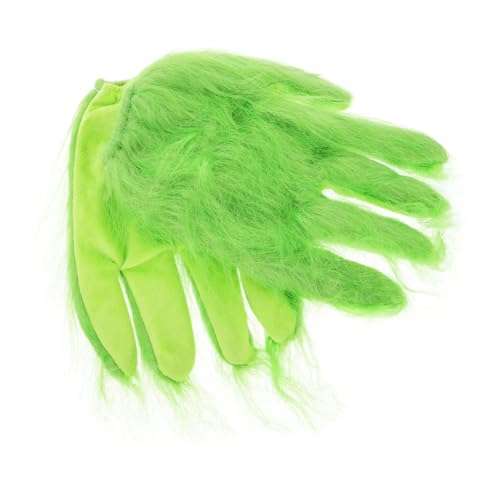 OFFIGAM 1Paar Grüne Monsterhandschuhe Für Halloween Flauschige Kostümhandschuhe Requisiten Für Cosplay Und Halloween Partys Gruselige Accessoires Für Kreative von OFFIGAM