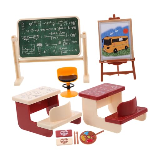 OFFIGAM 1satz Miniatur Schulzimmer Set Mit Realistischem Tisch Stühlen Und Kreidetafel Für Dekoration Für Kreative Projekte Und Miniaturszenen OFFIGAM 1satz Miniatur Schulzimmer Set Mit Realistischem Tisch Stühlen Und Kreidetafel Für Dekoration Für Kreative Projekte Und Miniaturszenen von OFFIGAM