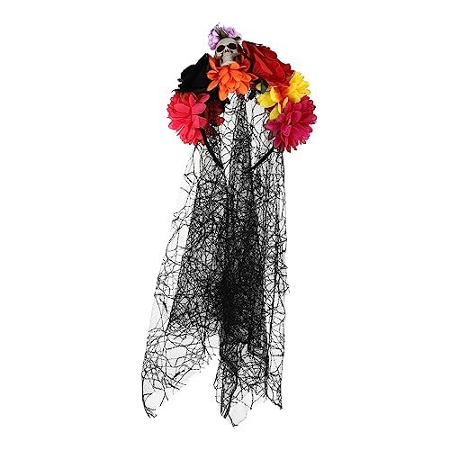 OFFIGAM 1Stück Halloween Schädelstirnband mit Kunstrosen Schwarzes und Rotes Design für Halloween Partys und Langlebig und Komfortabel Perfektes OFFIGAM 1Stück Halloween Schädelstirnband mit Kunstrosen Schwarzes und Rotes Design für Halloween Partys und Langlebig und Komfortabel Perfektes von OFFIGAM