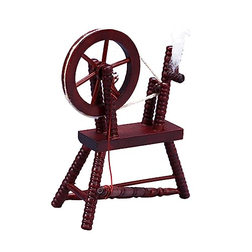 OFFIGAM 1stück Miniatur Handspinnmaschine Aus Holz Dekorativer Möbelmodell Für Puppenhaus Nostalgisches Design Für Miniatur-Dekoration Spielzeug Und Kreative Bastelprojekte von OFFIGAM
