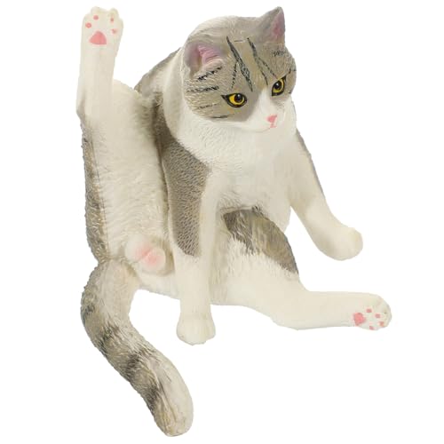 OFFIGAM 1Stück Realistische Katzenfigur Miniatur Dekorative Katzen Skulptur für Schlafzimmer und Kindergarten Detailgetreues Katzenmodell für Katzenliebhaber Süßes von OFFIGAM