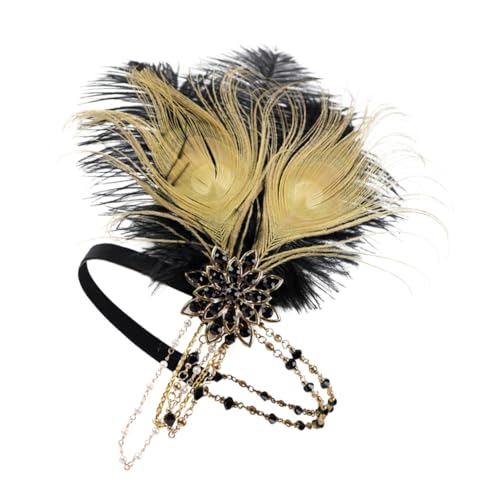 OFFIGAM 1stück Vintage Quaste Haarband Mit Strass Für Partys Retro Haaraccessoire Für Halloween Cosplay Fotografie Elegantes Auffälliges Design Für Frauen von OFFIGAM