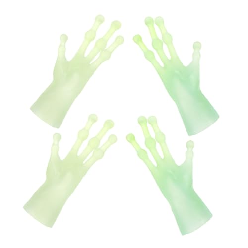 OFFIGAM 2 Paar Alien Fingerhüllen Kleine Winzige Fingerhände Miniaturhände Finger Mini Fingerhände Halloween Requisite Alien Hände Realistische Kleine Fingerpuppen Hellgrün von OFFIGAM