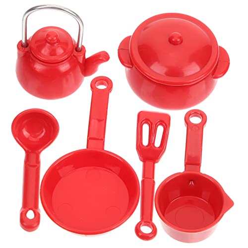 OFFIGAM 2 Packungen Mini-küchengeschirr Geben Vor, Zu Sein Mini-küchenzubehör Zubehör Für Puppenhäuser Miniatur-Dinge Mini-küchenutensilien-Modell Rot Plastik von OFFIGAM