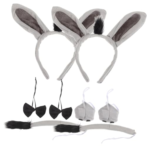 OFFIGAM 2 Sätze Donkey Kostüm Zubehör Set Teiliges Set mit Ohr Haarreif Fliege und Nasendekoration für Kindergeburtstage Halloween und Themenpartys von OFFIGAM