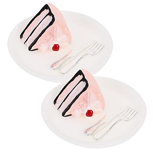 OFFIGAM 2sätze Miniatur Kuchen Teiliges Puppenhaus Zubehör Mit Teller Realistisches Für Mini-häuser Spielzeug Dekoration Und Foto-Requisiten von OFFIGAM