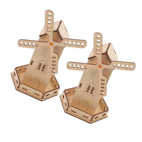 OFFIGAM Selbstgemacht Solarwindmühle Bausatz für Kinder 2 Satz Wissenschaftliches Experimentier Spielzeug Solarbetriebene Windmühle aus Holz Lehrmittel für Junge von OFFIGAM