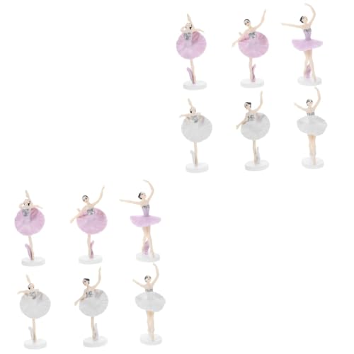 OFFIGAM 2 Sätze Tanz Ballett Mädchen Birthday Cake Decoration Cake Decorating Set Ballerina-cupcake-topper Ballerina-kuchendekorationen Geburtstag Backen Kuchendeckel 6 Stück * 2 von OFFIGAM