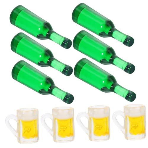 OFFIGAM 2 Satz Essen Und in Miniatur Puppenhaus-tapete Mini-olivenölflaschen Figur Getränke Miniaturhaus Kit Babyparty -Dekorationen Tassen Feenhaus Green Harz von OFFIGAM