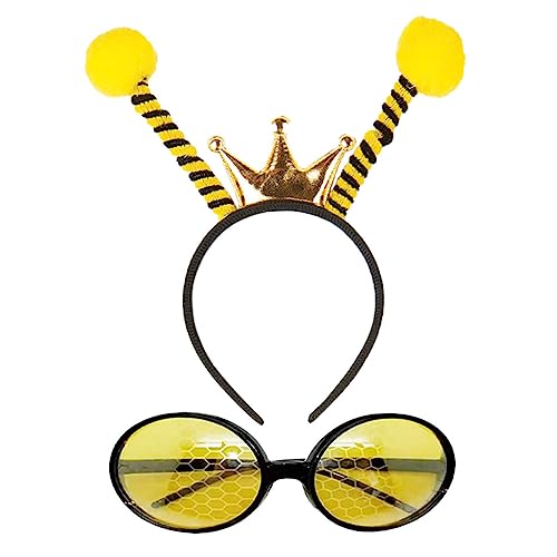 OFFIGAM Bienen Kostüm mit Haarreif und Sonnenbrille – 2 Stück Party Zubehör für Erwachsene und Kinder für Karneval Halloween und Geburtstagsfeiern von OFFIGAM