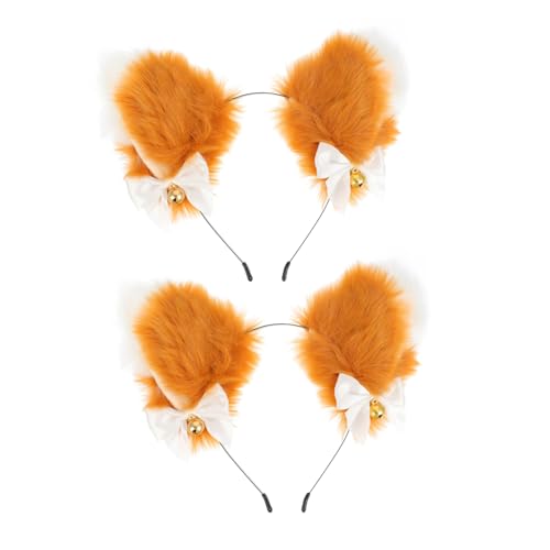 OFFIGAM 2 Stück Katzenohren Haarreif Niedliche Tierkopfband für Cosplay Dekorationen Partyaccessoires für Halloween und Kostümpartys von OFFIGAM