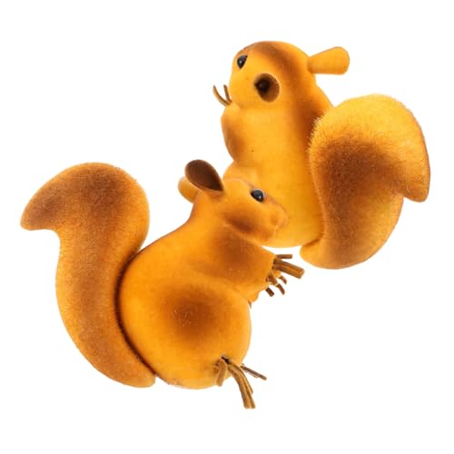 OFFIGAM 2 Stück Kleines Eichhörnchen-Modell Mini-eichhörnchen-Figuren Eichhörnchen Minifiguren Miniatur-eichhörnchen Simulation Eichhörnchen Eichhörnchenfiguren Klein Schaum von OFFIGAM