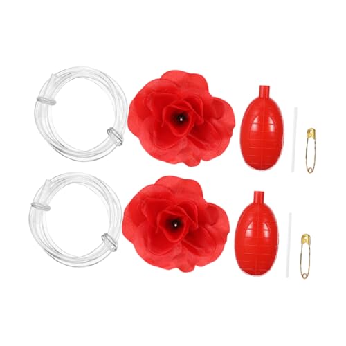 OFFIGAM 2 Stück Knifflige Sprührose Squirt-Trick- Halloween-Streiche für Erwachsene Spritzspielzeug Streiche Rose Streichspielzeug Streichkacke Streich aus Kit Plastik rot von OFFIGAM