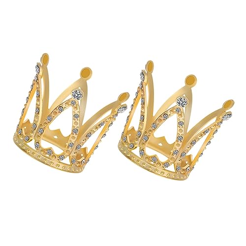 OFFIGAM 2 Stück Krone Weihnachten weihnachtskrippe verweihnachtet Rhinestones glitzerin Tisch Stolz Party für Blau hochzeitsdeko Kuchen -Topper Hochzeitstortendekorationen Legierung Golden von OFFIGAM