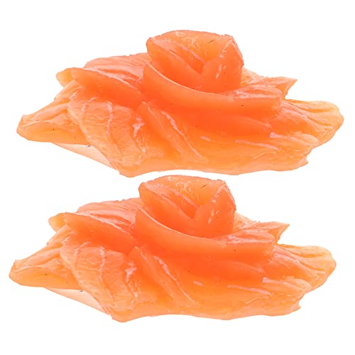 OFFIGAM 2 Stück Künstliche Lachsmodelle Realistische Fisch Modelle für Restaurant Deko Fake Food Requisiten für Küche und Garten von OFFIGAM