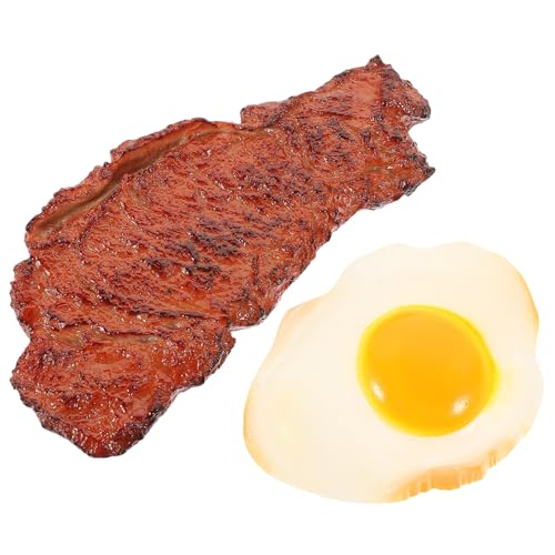 OFFIGAM 2 Stück Künstliches Steak Spiegelei Modell Lebensnahes Fake Food für Fotografie Küchen Dekoration Hochwertige Simulation für Rollenspiele Restaurant Requisiten OFFIGAM 2 Stück Künstliches Steak Spiegelei Modell Lebensnahes Fake Food für Fotografie Küchen Dekoration Hochwertige Simulation für Rollenspiele Restaurant Requisiten von OFFIGAM