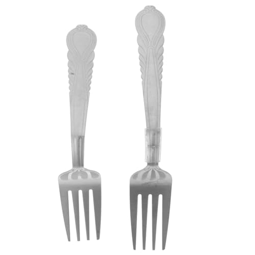 OFFIGAM 2 Stück Magische Requisiten Trick Mit Der Biegegabel Biegegabelstütze Partytrickspielzeug Mind Bend Fork Prop Umwerfende Trick Mit Der Biegen Metall Silver von OFFIGAM