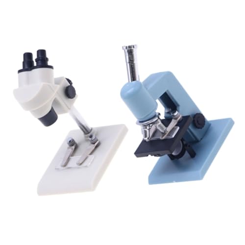 OFFIGAM 2 Stück Mikroskopmodell Miniatur Mikroskop für puppenhauszubehör Mikroskop tun so, als würden sie Tiny House Accessoires Plastik von OFFIGAM