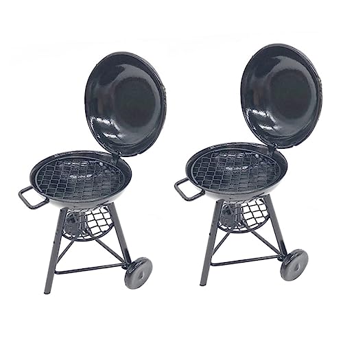 OFFIGAM 2 Stück Mini-Grill für kinderspielzeug weinachtsgeschte ösch Noir für BFF zu Weihnachten Mini-Ofen kleines Ofendekor 1:12 Haushaltsverzierung Eisen Black von OFFIGAM