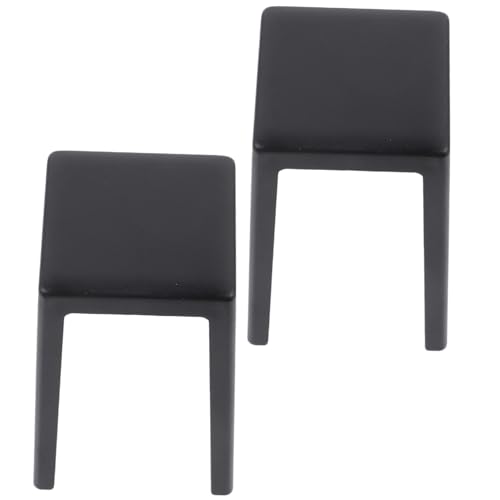 OFFIGAM 2 Stück Mini-Hockerstuhl bastelset basteln für wohnzimmerdeko Toy verkleidung Bausatz Puppe Miniatur-Hocker- Miniaturmöbel aus Kunststoff Plastik Black von OFFIGAM