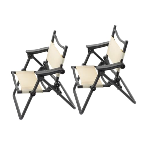 OFFIGAM Eleganter Miniaturstuhl 2er Mini-strandstuhl-Set Klappbare Miniaturstühle Fürs Puppenhaus Landschaftsmöbel von OFFIGAM