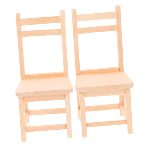 OFFIGAM 2 Stück Miniatur Holzstuhl Künstliche Dekoration für Puppenhaus Robuste Miniaturmöbel für DIY Projekte als Fotorequisiten für Kreative Gestaltung OFFIGAM 2 Stück Miniatur Holzstuhl Künstliche Dekoration für Puppenhaus Robuste Miniaturmöbel für DIY Projekte als Fotorequisiten für Kreative Gestaltung von OFFIGAM