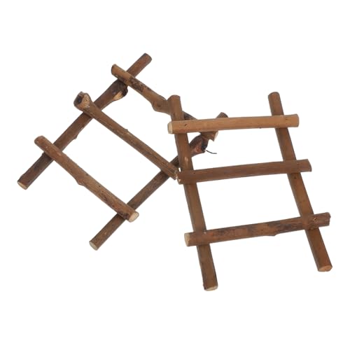 OFFIGAM 2 Stück Miniatur Rattanleiter für Puppenhaus Deko Garten Ornament DIY Mikrolandschaft Bastelzubehör Leichte und Robuste Leitern von OFFIGAM