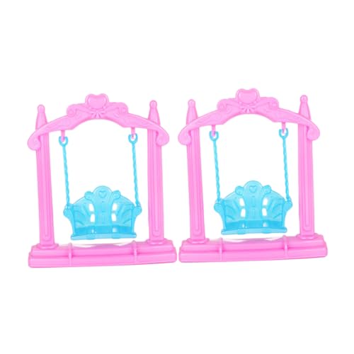 OFFIGAM 2 Stück Puppenhaus Schaukel Spielzeugzubehör Für Mädchen DIY Mini Werkzeuge Puppenhaus Zubehör Mini Hausschmuck Simulationsschaukel Requisite Mini Hängesessel Ornament von OFFIGAM