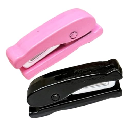 OFFIGAM 2 Stück Puppenhaus-briefpapier Ding Mini Puppenhaus Puppen Figur Tiere Szene Produkt Solar- Bausatz Tür Bausätze Puppenhefter Study Stapler Puppenhaus Heftermodell Metall von OFFIGAM