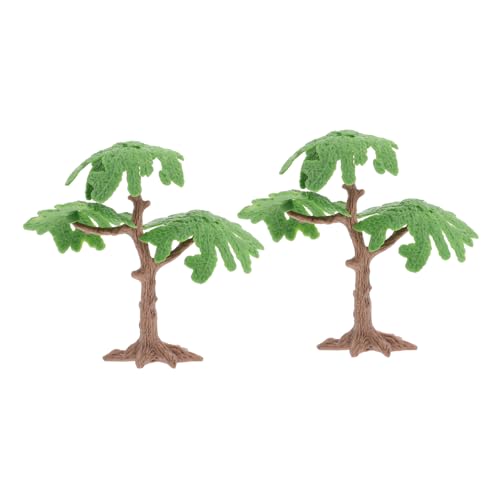 OFFIGAM 2 Stück Simulierter Ginkgobaum Miniatur-waldbäume Spielzeugbaum Palmenkuchendekorationen Miniaturen Zum Basteln Luau- -Topper Modell Kiefern Zypresse Zugmodell Green von OFFIGAM