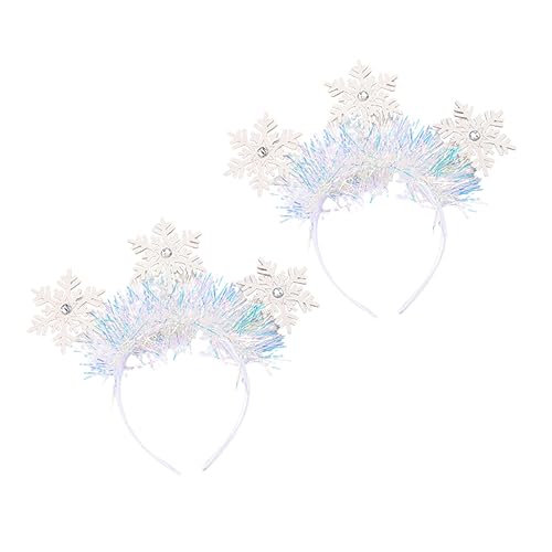 OFFIGAM 2 Stück Weihnachts Schneeflocken Stirnbänder Charmante Haarreifen für Festliche Anlässe aus Leichtem und Langlebigem Material Geeignet für Weihnachtsfeiern und Winter Themen von OFFIGAM
