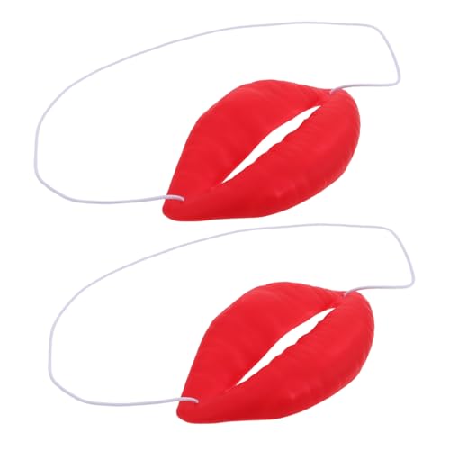 OFFIGAM 2 Stücke Lustige Lippen Mund Requisiten für Halloween und Cosplay Rote Munddekoration für Foto Events Spaßige Party Accessoires für Maskerade und Feiern von OFFIGAM