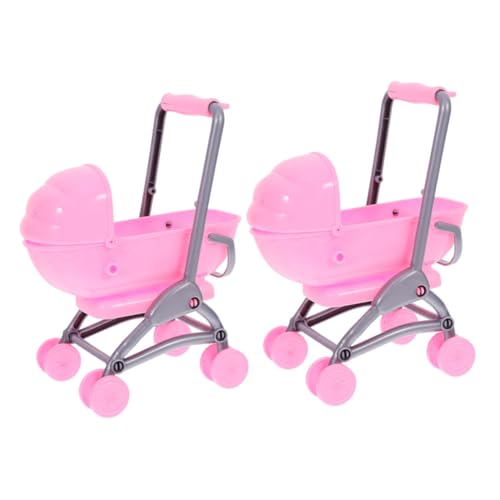 OFFIGAM 2 Stücke Spielzeugkinderwagen Für Vorgeben Babyspielzeug Puppe Kinderwagen -Kinderwagen Kinderwagen Für 3-jährige Mädchen Abs Rosa von OFFIGAM