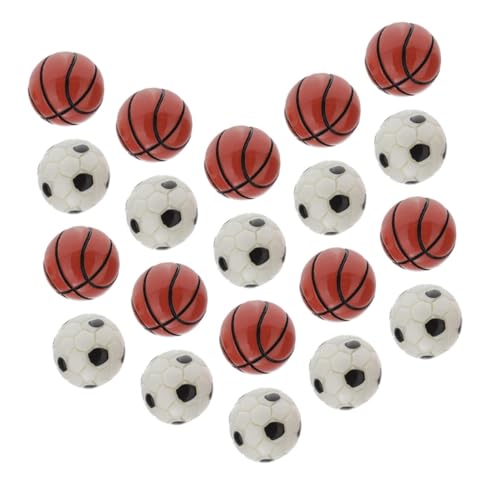 OFFIGAM 20 Stück Fußball-Basketball-Modell Puppe Miniaturen Realistische Basketball-dekore Fußballverzierungen Mini-sportball-Requisiten Mini-basketballfiguren Mini-fußball Harz von OFFIGAM