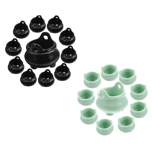 OFFIGAM 20 Stücke Mini Kessel Töpfe Kunststoff Halloween Spielzeug Miniatur Kessel Für Jungen Und Mädchen Party von OFFIGAM